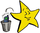 Star throwing phone in bin